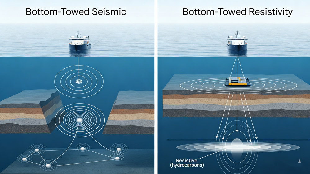 Bottom-Towed Seismic vs Bottom-Towed Resistivity